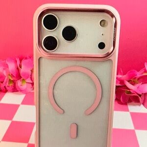 Apple Pink and White Phone Case